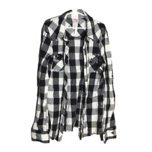 JUSTICE Girls Sparkly Plaid Shirt